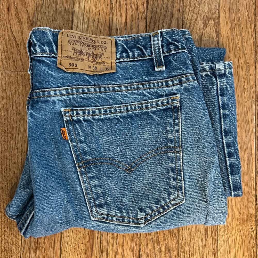 Levi Orange Tag Vintage 505 Denim Jeans 38 x 32